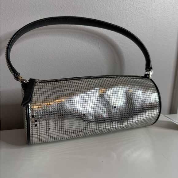 Les Petits Joueur - Emma Disco Handbag - Silver / Black - Picture 2 of 11